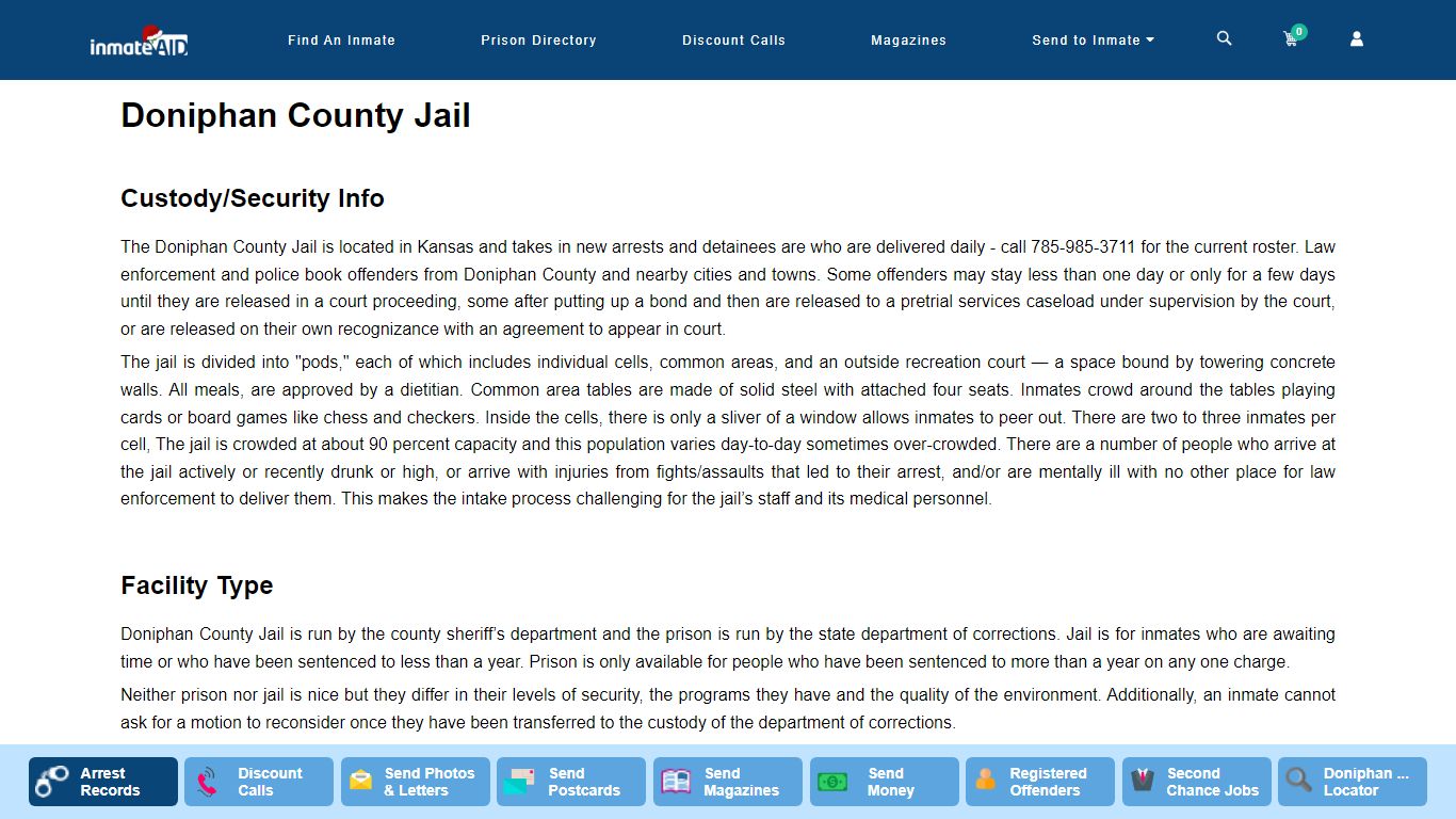 Doniphan County Jail - InmateAid